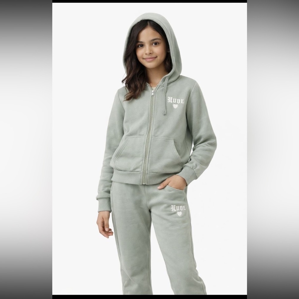 Kids Sage Green Hoodie and Jogger Set - Picture 1 of 7